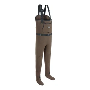 Men's X Large Brown Neoprene Waders with Adjustable Suspenders and Gravel Guards - Picture 1 of 9