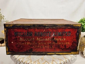 Antique Arnotts Large 100 Year Old Family Assorted Biscuit Tin - Picture 1 of 6