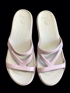 Crocs Swiftwater Slide On Sandals Light Pink Women's size 9 Wide Summer Beach - Picture 1 of 8