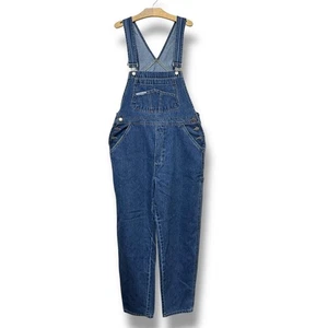 Vintage 80s Overalls Blue Denim London London Carpenter Cotton Size L Gorpcore - Picture 1 of 12