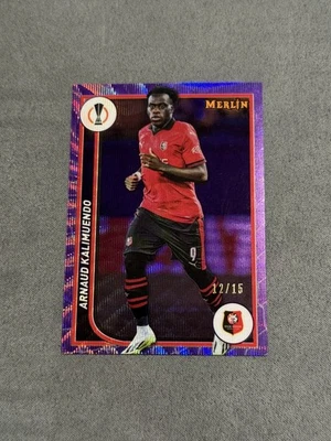 Arnaud Kalimuendo Refractor 2023-24 Topps Merlin Chrome Purple /15  - Image 1 of 4