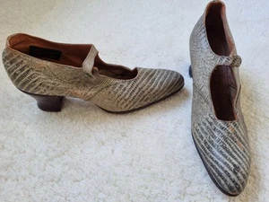 Antique 1920s Lizard skin Shoes, Size 3-3.5 UK - Picture 1 of 12
