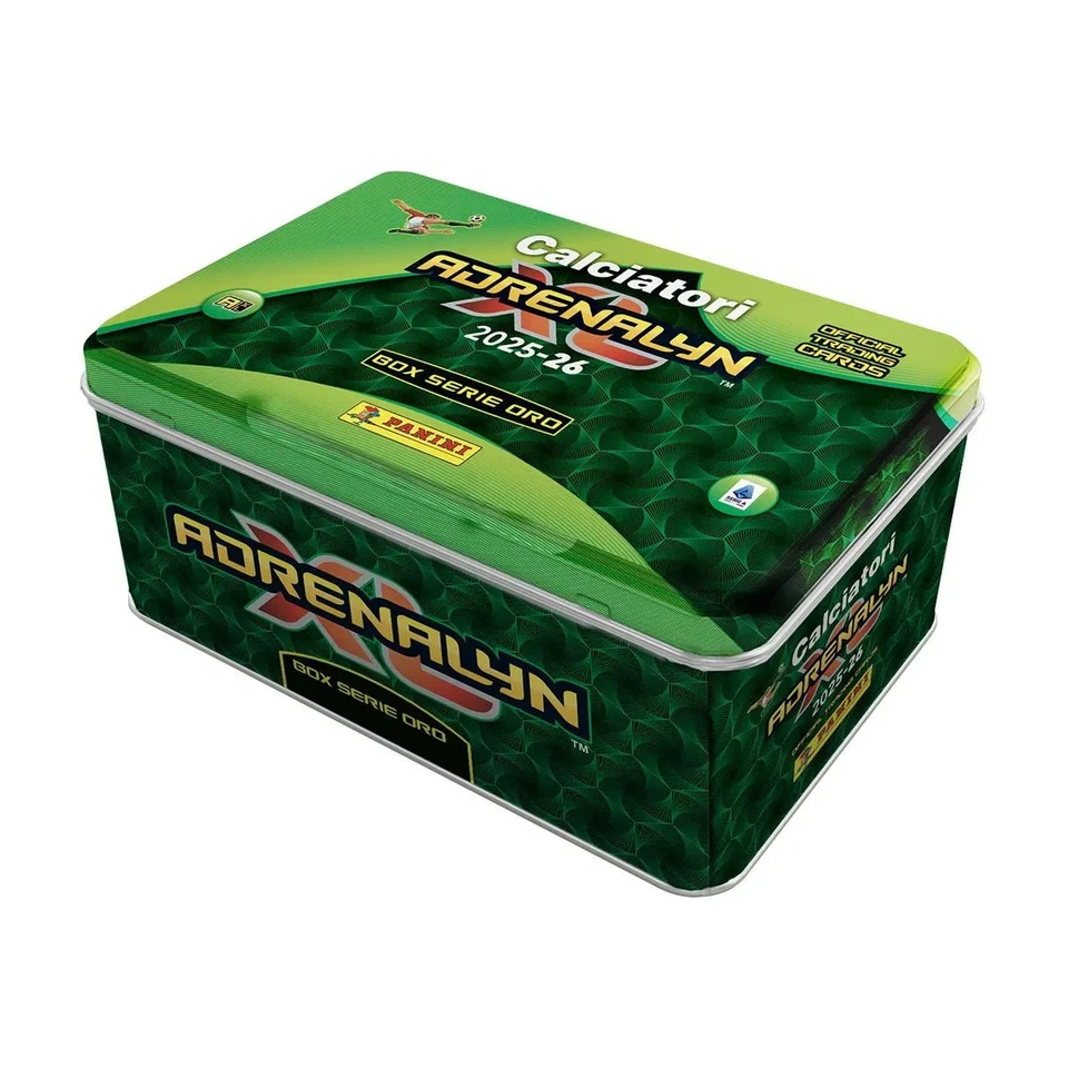 TIN BOX SERIE ORO CALCIATORI ADRENALYN XL OFFICIAL TRADING CARDS 2025-2026 - Immagine 1 di 1