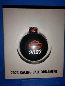 Harley Davidson 2023 Racing Ball Ornamento Mate Negro Vidrio HDX-99275 Totalmente Nuevo - Imagen 1 de 2