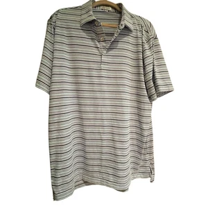 Peter Millar Sommer Komfort Golf Polo Herren große mehrfarbige Streifen Pastellfarben - Bild 1 von 7