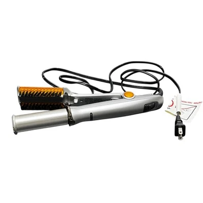 InStyler 1-1/4” Rotating Straightening Brush Iron Styler IS1001 Silver/Orange - Image 1 of 4