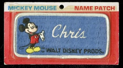 Vintage WALT DISNEY PROD. MICKEY MOUSE NAME PATCH 'CHRIS' NOS Sealed - Image 1 of 2