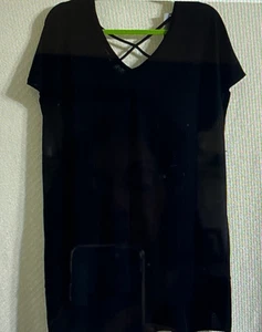 Lane Bryant Long Sleeve V-Neck Tunic Top, Black, Women’s 26/28 NWT - Picture 1 of 4