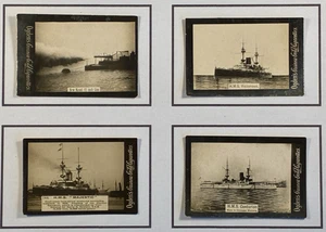 Ogden’s Guinea Gold Cigarette Cards – Naval Ships & Weaponry – 4 Cards (55x37mm) - Picture 1 of 9