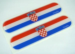 Croatia Croatian Flag Domed Decal Emblem Car Flexible Sticker 5" Set of 2 - Imagen 1 de 2