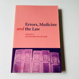 Errors, Medicine and the Law by Alan Merry & Alexander McCall Smith - Picture 1 of 12