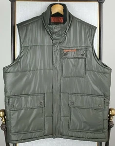 TIMBERLAND Size XL  Army OD Green Mens Insulated Bomber Vest Full Zip Puffer - Picture 1 of 12