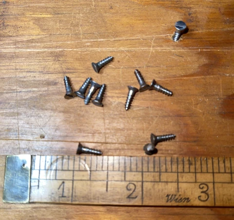 Wood Screws Flat Head Slotted # 3 X 3/8 Steel Bright American Made Old Store Cover