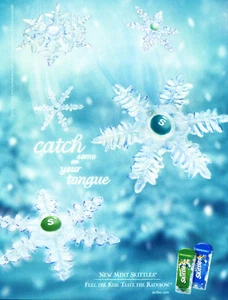 SKITTLES CANDY AD #03 MAGAZINE promo AD 2002 CATCH SOME ON YOUR TONGUE - Picture 1 of 2