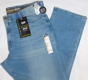 LEE Extreme Motion MVP Relax Straight Fit Jeans Stretch Big & Tall Lt Blue Knox - Picture 1 of 8