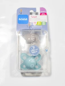 MAM Newborn Pacifier Matte Collection - Teal & Grey - Picture 1 of 2