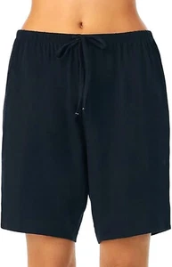 Nautica Womens Sleepwear Cotton Jersey Knit Pajama Bermuda Sleep Shorts Black 1X - Picture 1 of 5