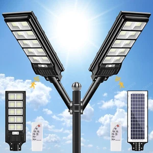 20000LM LED Straßenlampe mit Bewegungsmelder Straßenlaterne Solarleuchte Fluter - Bild 1 von 106