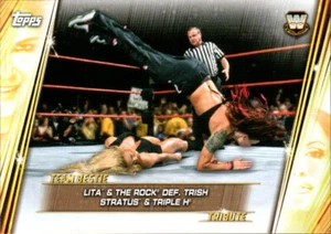 2019 Topps WWE Women's Team Bestie Tribute #TB-12 Lita & The Rock def. Trish Str - Picture 1 of 2