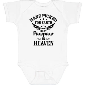 Inktastic Handpicked For Earth By My Pawpaw In Heaven With Angel Baby Bodysuit - Picture 1 of 17