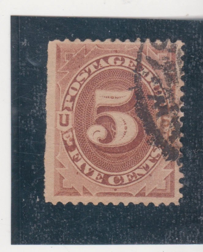 US Scott # J4-Used Fancy  CXL 1879 5c Brown Postage Due Cat $70. - Image 1 of 1