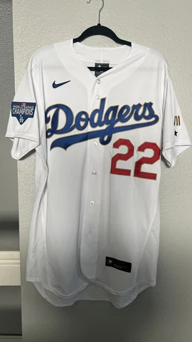 Clayton Kershaw Authentic LA Dodgers Gold Championship Jersey - Size 44 Cover
