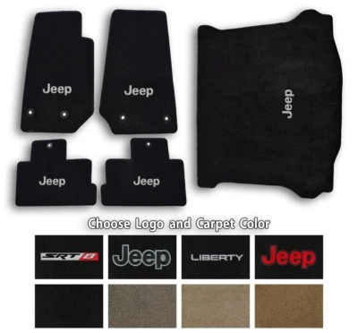 Juego de alfombrillas Jeep Liberty Velourtex 2002-2013 5 piezas - Elige color y logotipo Foto 1 de 4