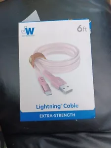 Just Wireless PINK Charging Cable (6ft) for iPhone5 and Up - NEW AND SEALED - Picture 1 of 2