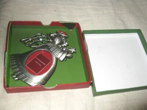 CHRISTMAS ANGEL FRAME PHOTO ORNAMENT ST NICHOLAS SQUARE  PEWTER RHINESTONE - Picture 1 of 5