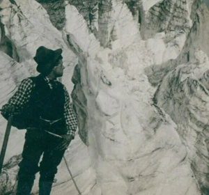 Illecillewaet Glacier Ice Peaks BC Canada Keystone 13802 Stereoview SA1 - Picture 1 of 7