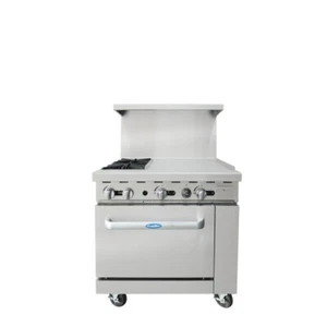 Atosa AGR-2B24GR-NG 36″ Range 2 BURNERS 24" GRIDDLE OVEN NAT GAS - Picture 1 of 9