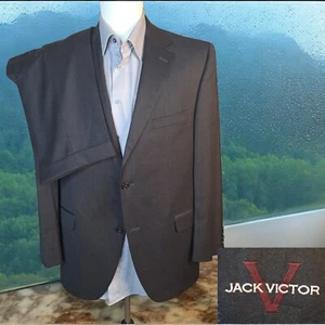 Jack Victor 2 Piece Suit Mens 42R 36X30 Dark Gray Wool Single Vented Canada - Picture 1 of 12