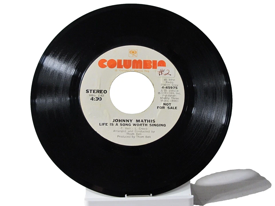45 RECORD - JOHNNY MATHIS - LIFE IS A SONG WORTH SINGING - Image 1 of 1