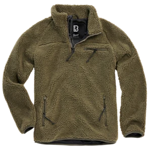 Brandit Teddyfleece Troyer Outdoor Jacke Olive Green - Bild 1 von 6