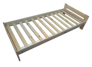 Holzbett Bett 90x200 cm LOMI Einzelbett Kiefer Natur Bettgestell Rollrost - Bild 1 von 10