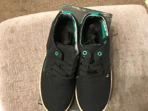 Firetrap Attack Canvas Pump/Deck Black/Green UK 4 Women's/Kids Shoes - Picture 1 of 4
