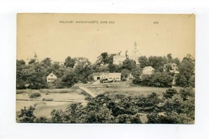Postal Wellfleet MA 1953, puente del tío Tim, casas, campanario - Imagen 1 de 2