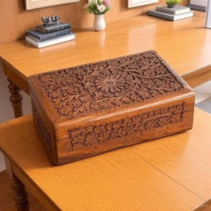 Scatola Portagioie Legno Vintage Organizzatore Portagioie Espositore Donna - Foto 1 di 7