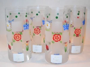 Lenox NATURE'S SPLENDOR GLÄSER 4er Set handbemalt Biene Blumengarten 6" Neu - Bild 1 von 4