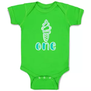 Baby Bodysuit 1 Ice-Cream Funny Cotton Boy & Girl Baby Clothes - Picture 1 of 21