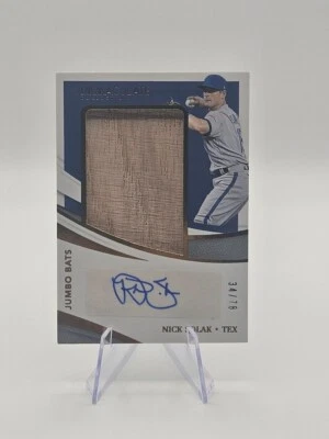 2021 Panini Immaculate Jumbo Bats /78 Nick Solak #JB-NS Auto - Image 1 of 3