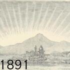 1891 AURORA BOREALIS METEOROLOGY SUN'S RING RAINBOW CLOUDS VICTORIAN ERA PRINT