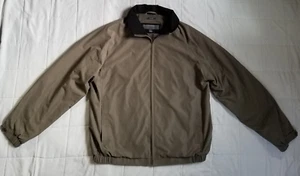 Perry Ellis Brushed Microfiber Bomber Windbreaker Jacket Taupe size L - Picture 1 of 17