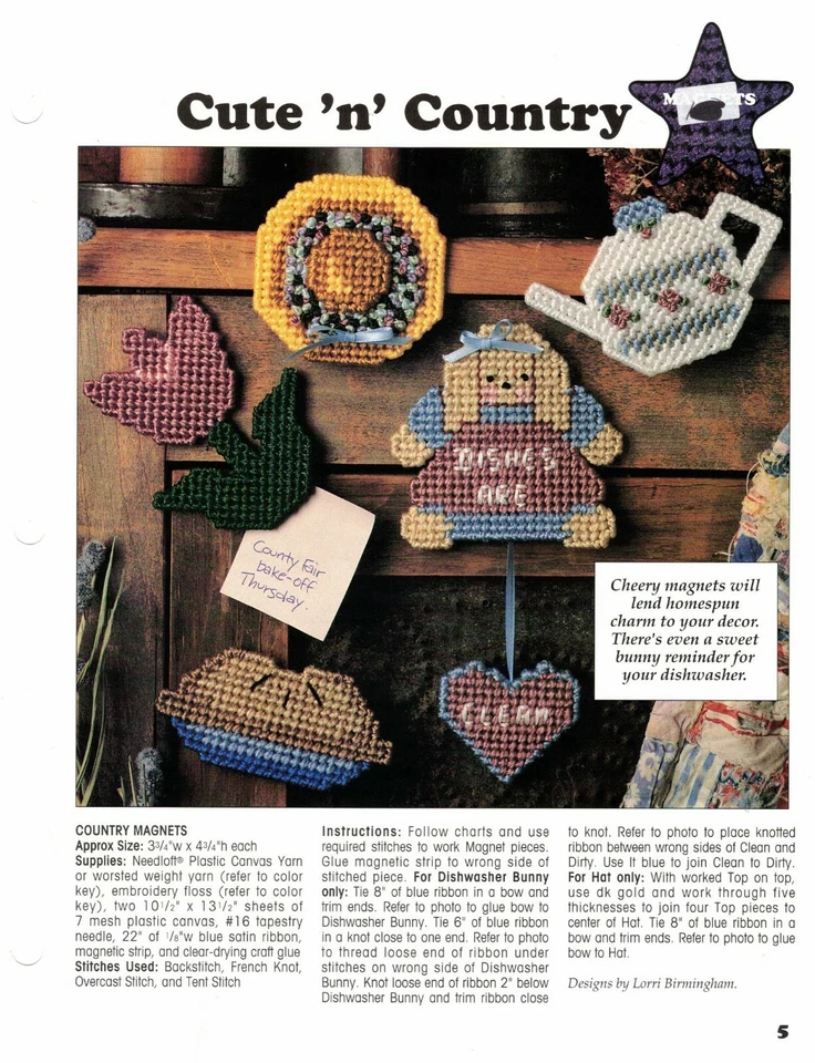 Magnets Cute N Country Plastic Canvas Patterns Projects By Leisure Arts - Image 1 of 1