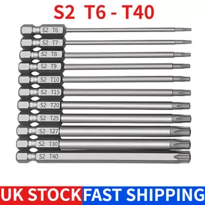 11Pcs Long Reach Torx Star Hex Security Bit Set Tamper Proof Screwdriver Bits - Picture 1 of 12