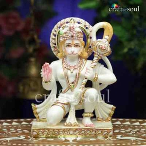 Lord Hanuman Statue Harz sitzend Bajrangbali Figur Tempel Hanuman Pooja - Bild 1 von 10