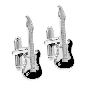GUITARRA ELÉCTRICA GEMELOS NEGRO BLANCO ESMALTE NUEVO con BOLSA DE REGALO Reproductor de Músico Rock - Imagen 1 de 2