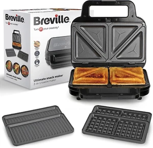 Breville 3-In-1 Ultimate Snack Maker | Deep Fill Toastie Maker, Waffle Maker & P - Picture 1 of 8