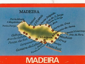 Postcard Map Of Madeira My Ref RG - Picture 1 of 2