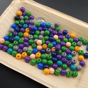 140pcs Mixed 8MM Acrylic Beads purple green gold - Picture 1 of 1